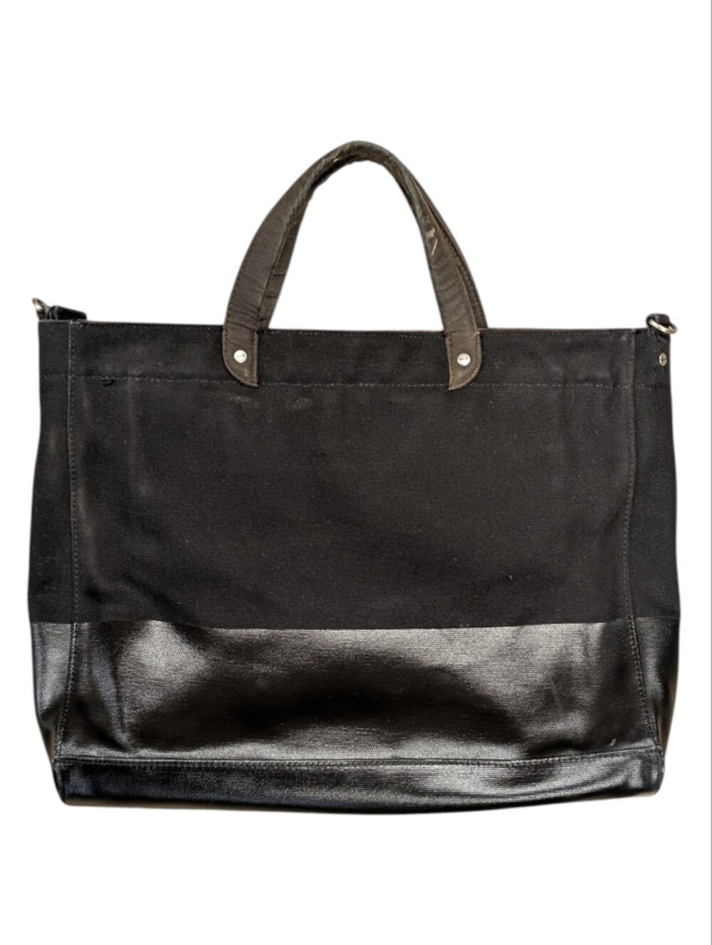 Jack Spade Warren Street Dipped Coal Tote with Canvas and Adjustable Strap - Picture 6 of 14